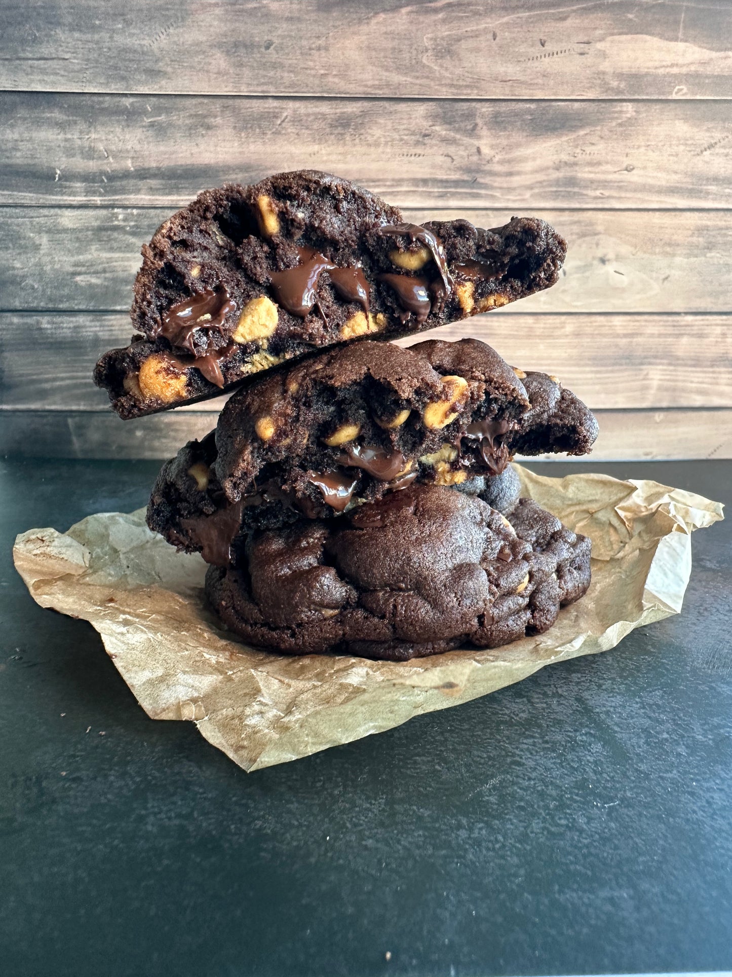 Double Chocolate Peanut Butter Chip Cookies