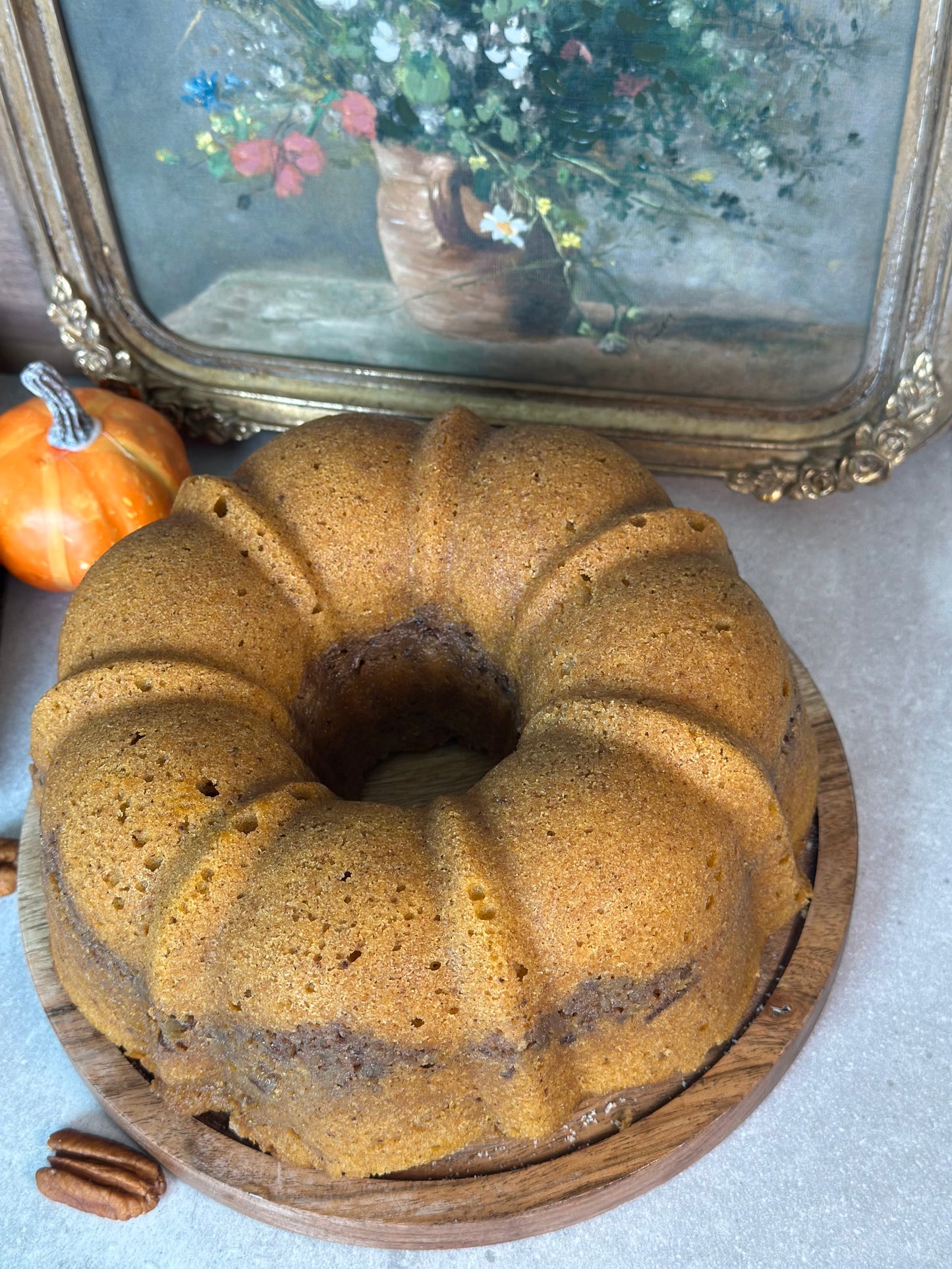 Pumpkin Pecan Swirl Pound Cake