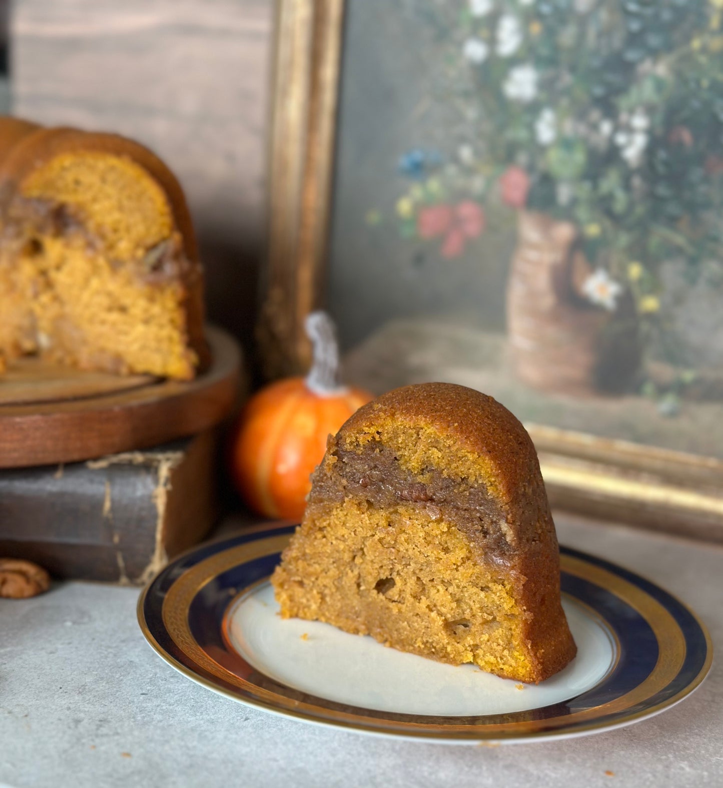 Pumpkin Pecan Swirl Pound Cake