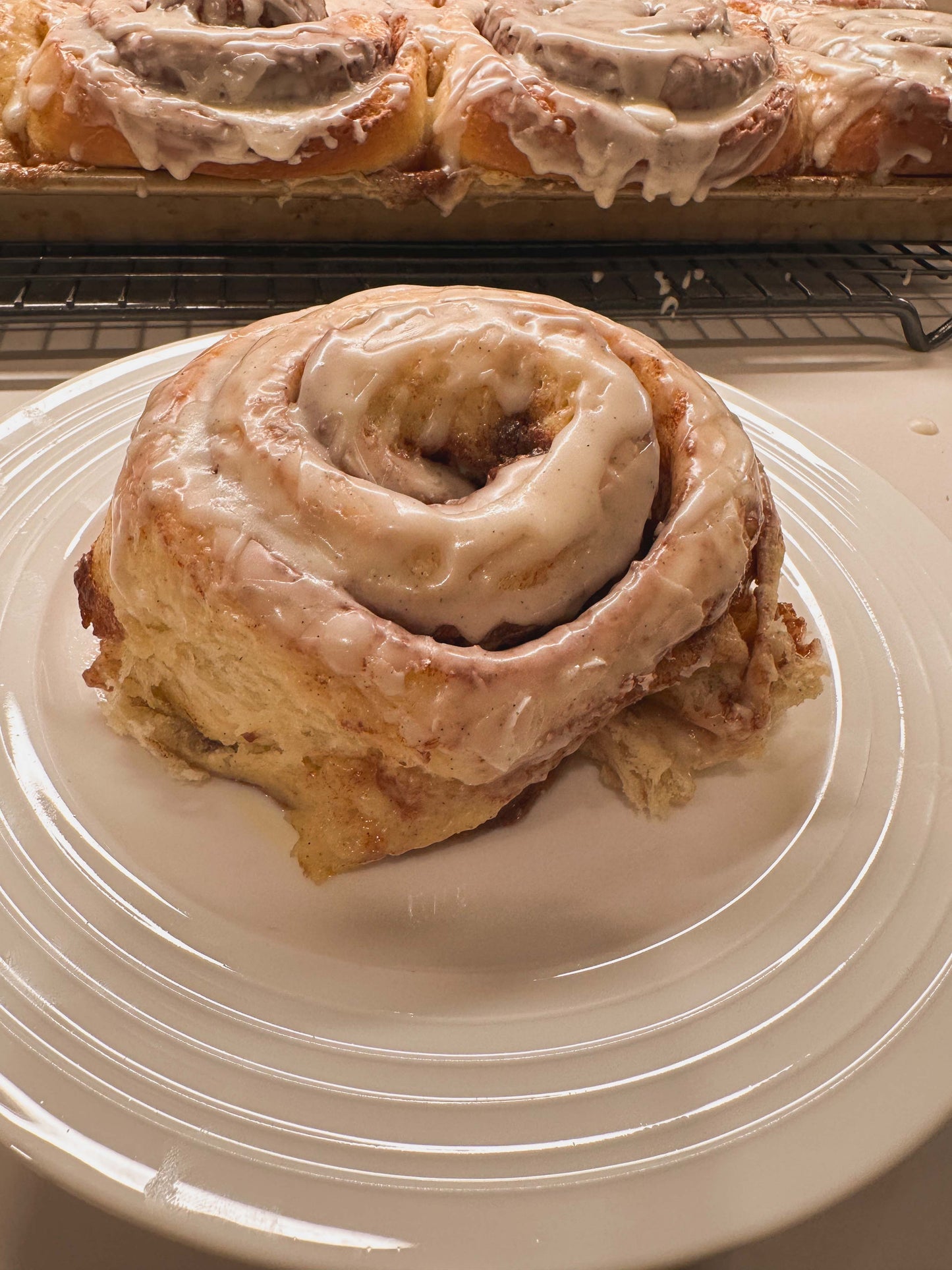 Jumbo Cinnamon Roll with Vanilla Bean Glaze